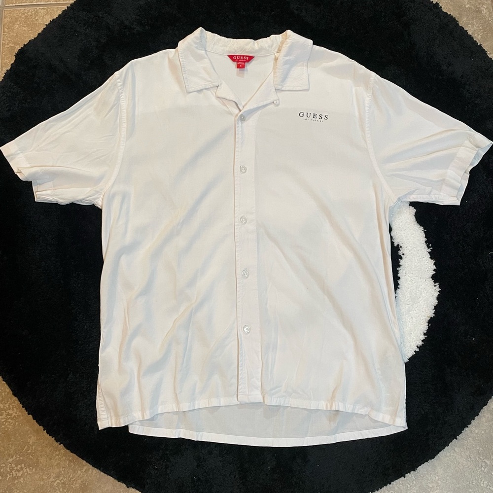 Guess White Casual Button Down Shirt
